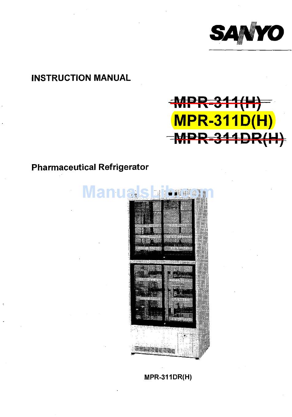 SANYO MPR-311D(H) INSTRUCTION MANUAL Pdf Download | ManualsLib
