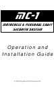 Omega MC-1 Operations & Installation Manual