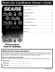 KENMORE Sears room air conditioner Owner's Manual