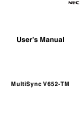 NEC MultiSync V652-TM User Manual