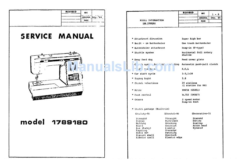 KENMORE 1789180 SERVICE MANUAL Pdf Download | ManualsLib