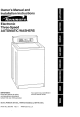 KENMORE Electronic three-speed automatic washers Owner's Manual And Installation Instructions