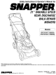 SNAPPER SPV21675FC (7800265) Operator's Manual