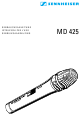 Sennheiser MD 425 Instructions For Use Manual