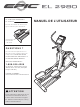 Epic Fitness El 2980 Elliptical Manuel De L'utilisateur