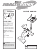 HealthRider Health Rider R1000t Bike User Manual