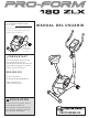 ProForm 180 Zlx Bike Manual Del Usuario