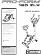 ProForm 180 Zlx Bike Manual