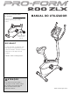 ProForm 200 Zlx Bike Manual Do Utilizador