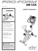 Pro-Form 280 Csx Bike Manual