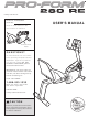 Pro-Form 280 Re Bike Manual