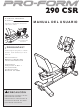 Pro-Form 290 Csr Bike Manual Del Usuario