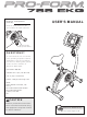 Pro-Form 455 Ekg Bike User Manual