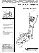 ProForm 470 Hr Elliptical User Manual