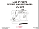 Singer CG-590 List Of Parts