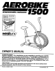 Weslo Aerobike 1500 Excercise Bike Owner's Manual