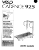 Weslo Cadence 925 User Manual