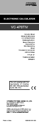Citizen VC-470TIV Instruction Manual
