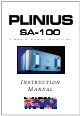 Plinius SA-100 Instruction Manual