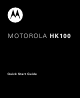 Motorola HK100 Quick Start Manual