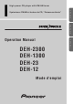 Pioneer DEH-2300 Operation Manual