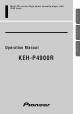 Pioneer KEH-P4900R Operation Manual
