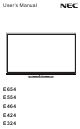 NEC E654 User Manual