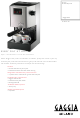 Gaggia Gaggia Classic RI8161/40 Specifications