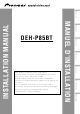 Pioneer DEH-P85BT Installation Manual