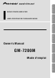 Pioneer GM-7200M Owner's Manual