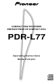 Pioneer PDR-L77 Operating Instructions Manual