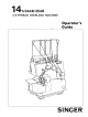 Singer 14 U344B Operator's Manual
