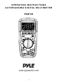 Pyle PDMT25 Operating Instructions Manual