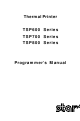Star Micronics TSP600 Series Programmer's Manual