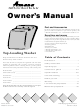 Amana Top-Loading Washer Owner's Manual