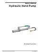 Sealweld Hydraulic Hand Pump Owner's Manual