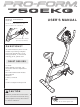 ProForm 750 Ekg Bike User Manual