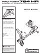 ProForm 764hr Bike User Manual