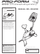 Pro-Form 800 Tr Intrac Erg Bike Manual Del Usuario