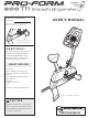 Pro-Form 800 Tr Intrac Erg Bike User Manual