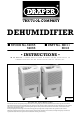 Draper DEHUMIDIFIER Instructions Manual