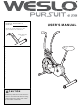 Weslo Pursuit E 28 Bike User Manual