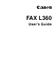CANON FAX-L360 User Manual