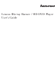Lenovo Blu-ray Burner/HD DVD Player User Manual