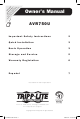 Tripp Lite AVR750U Owner's Manual
