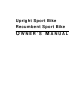 Star Trac Upright Sport Bike Owner's Manual