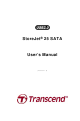 Transcend StoreJet 25 SATA User Manual