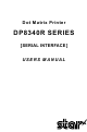 Star Micronics DP8340R Series User Manual