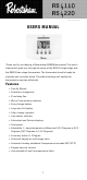 Robertshaw Rs 4110 User Manual