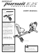 Weslo Pursuit E25 Cross Trainer Bike User Manual